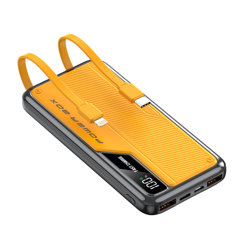 PD20W Fast Charging Power Bank 10000mah Built In Cable