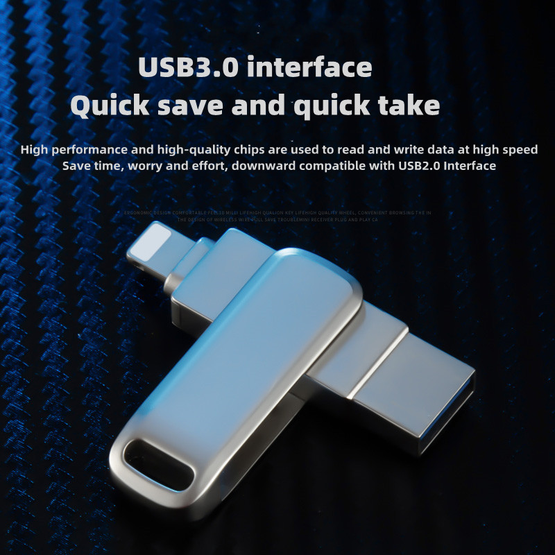Y60 Extremely Large Capacity Metal Rotating 16MB-256GB Usb Flash Drive