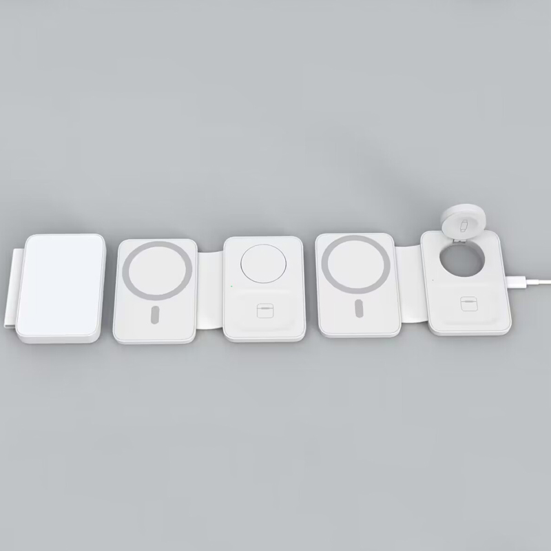 Mini Collapsible Type-C 3 In 1 Wireless Charger With Makeup Mirror