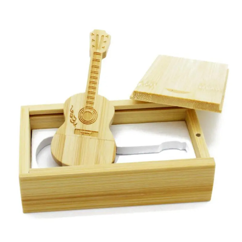 Promotion Gift Creative Design Guitars Wooded USB Flash Drive for gifts