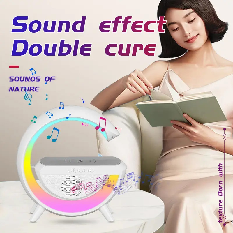 3 In 1 Wireless Charger Night Light Lamp Bluetooth Speaker Home Bedside Wireless Charging Lamp
